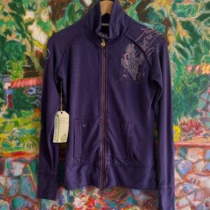 Green Apple Eco Bamboo Yoga Zip-Up Jacket Top - Women’s Medium